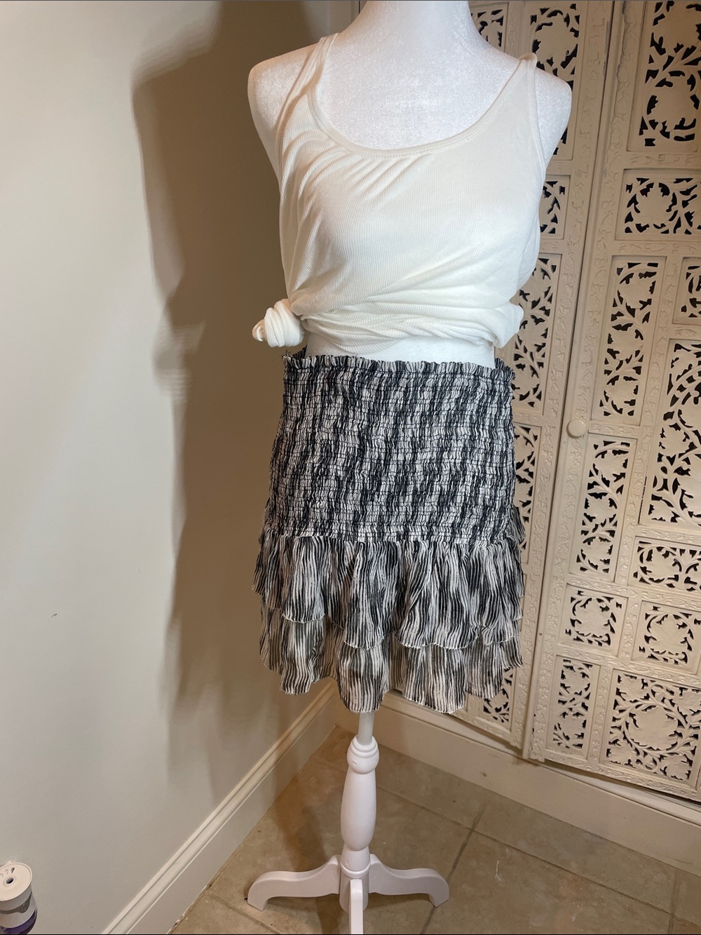 Isabel Marant Black and Gray Mini Skirt